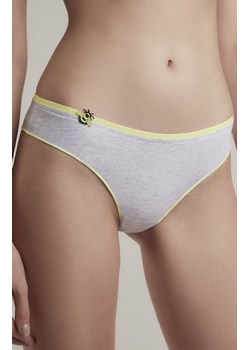 Bawełniane figi tanga Bee happy RP6111, Kolor szaro-żółty, Rozmiar M, Conte ze sklepu Intymna w kategorii Majtki damskie - zdjęcie 184116449