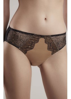 Satin TP3127 karmelowe koronkowe figi typu slipy, Kolor karmelowo-czarny, Rozmiar 2XL, Conte ze sklepu Intymna w kategorii Majtki damskie - zdjęcie 184116457