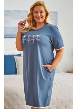 Doctor Nap niebieska koszula nocna plus size TB.5366, Kolor niebieski, Rozmiar L, Doctor Nap ze sklepu Intymna w kategorii Koszule nocne - zdjęcie 184118236