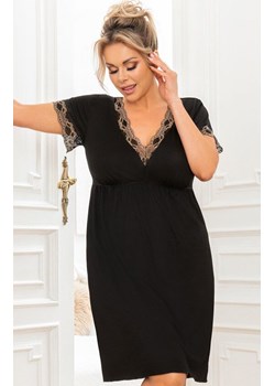 Czarna koszula nocna z koronką plus size Hana, Kolor czarny, Rozmiar 3XL, Donna ze sklepu Intymna w kategorii Koszule nocne - zdjęcie 184118635