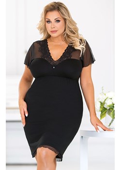 Ivana koszula nocna z krótkim rękawem plus size, Kolor czarny, Rozmiar 3XL, Donna ze sklepu Intymna w kategorii Koszule nocne - zdjęcie 184118665