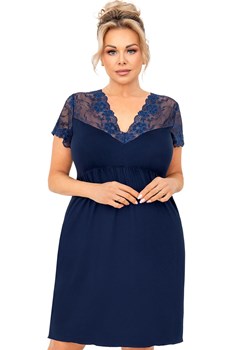 Damska koszula nocna plus size granatowa Livia, Kolor granatowy, Rozmiar 3XL, Donna ze sklepu Intymna w kategorii Koszule nocne - zdjęcie 184118728