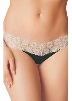 Koronkowe stringi damskie czarno-beżowe N042, Kolor czarno-beżowy, Rozmiar S, Ewana ze sklepu Intymna w kategorii Majtki damskie - zdjęcie 184122565