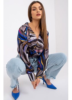 Elegancka bluzka damska szaro-czarna DHJ-BZ-15201.30, Kolor szaro-czarny, Rozmiar uniwersalny, ITALY MODA ze sklepu Intymna w kategorii Bluzki damskie - zdjęcie 184123069