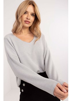 Jasnoszary sweter oversize DHJ-BZ-19238.26, Kolor jasnoszary, Rozmiar uniwersalny, ITALY MODA ze sklepu Intymna w kategorii Swetry damskie - zdjęcie 184123099