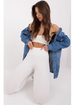 Legginsy prążkowane ecru EM-LG-725.11, Kolor ecru, Rozmiar uniwersalny, EX MODA ze sklepu Intymna w kategorii Spodnie damskie - zdjęcie 184123186