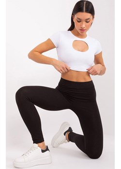 Czarne legginsy z wysokim stanem LO-LG-LK-546.32, Kolor czarny, Rozmiar S, Rue Paris ze sklepu Intymna w kategorii Spodnie damskie - zdjęcie 184123215