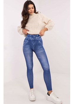 Niebieskie legginsy z imitacją jeansu NM-LG-NOU012.21, Kolor niebieski, Rozmiar S/M, Trendy.ING ze sklepu Intymna w kategorii Spodnie damskie - zdjęcie 184123247