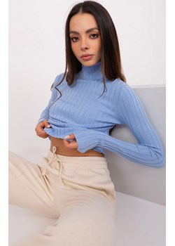 Sweter z golfem niebieski PM-SW-1087.09, Kolor niebieski, Rozmiar S/M, P-M ze sklepu Intymna w kategorii Swetry damskie - zdjęcie 184123287
