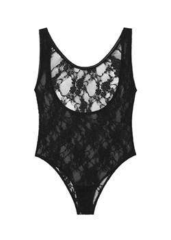 Body koronkowe czarne w kwiatowy wzór Emma, Kolor czarny, Rozmiar S/M, Fiore ze sklepu Intymna w kategorii Body damskie - zdjęcie 184123489