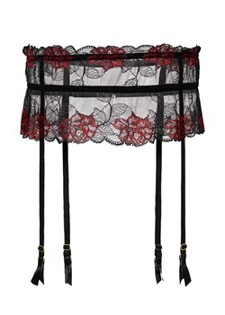 Pas do pończoch Rose, Kolor czarno-czerwony, Rozmiar S/M, Fiore ze sklepu Intymna w kategorii Akcesoria do bielizny - zdjęcie 184123678