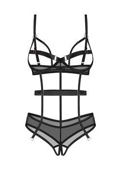 Freedom body otwarte Euridia by Obsessive, Kolor czarny, Rozmiar XS/S, Freedom ze sklepu Intymna w kategorii Komplety bielizny damskiej - zdjęcie 184123827