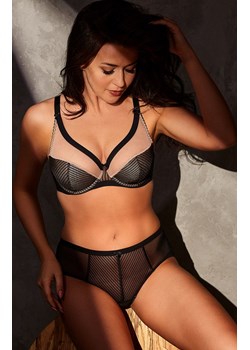 Biustonosz półusztywniany semi-soft Kim 1211, Kolor czarno-beżowy, Rozmiar 80B, Gaia ze sklepu Intymna w kategorii Biustonosze - zdjęcie 184124378