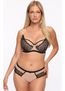 Gaia biustonosz półusztywniany semi-soft Nathalie Art.1286, Kolor czarno-beżowy, Rozmiar 80B, Gaia ze sklepu Intymna w kategorii Biustonosze - zdjęcie 184124888
