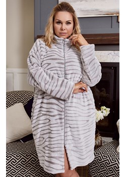 Szlafrok damski polarowy Meru, Kolor szary, Rozmiar S, Italian Fashion ze sklepu Intymna w kategorii Szlafroki damskie - zdjęcie 184127365