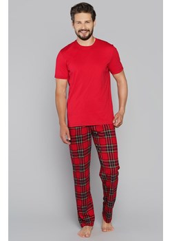 Narwik piżama męska bluzka krótki rękaw i długie spodnie, Kolor czerwony-kratka, Rozmiar XL, Italian Fashion ze sklepu Intymna w kategorii Piżamy męskie - zdjęcie 184127378