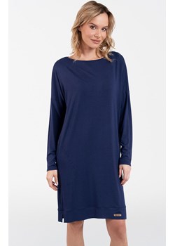 Koszula nocna damska granatowa z długim rękawem Akord, Kolor granatowy, Rozmiar S, Italian Fashion ze sklepu Intymna w kategorii Koszule nocne - zdjęcie 184127467