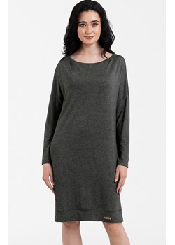 Koszula nocna damska ciemno szara z długim rękawem Akord, Kolor ciemny szary, Rozmiar S, Italian Fashion ze sklepu Intymna w kategorii Koszule nocne - zdjęcie 184127468