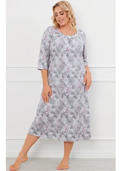Bawełniana koszula nocna damska z 3/4 rękaw Ardila, Kolor szary-wzór, Rozmiar M, Italian Fashion ze sklepu Intymna w kategorii Koszule nocne - zdjęcie 184127608