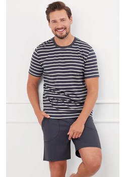 Piżama męska na krótki rękaw i krótkie spodnie grafitowe Bert, Kolor grafitowy-wzór, Rozmiar M, Italian Fashion ze sklepu Intymna w kategorii Piżamy męskie - zdjęcie 184127745