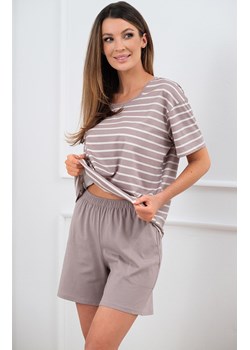 Piżama damska na krótki rękaw i krótkie spodnie cappucino Betty, Kolor cappuccino-biały, Rozmiar S, Italian Fashion ze sklepu Intymna w kategorii Piżamy damskie - zdjęcie 184127747