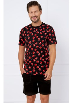 Piżama męska na krótki rękaw i krótkie spodnie Cherry, Kolor czarno-czerwony, Rozmiar S, Italian Fashion ze sklepu Intymna w kategorii Piżamy męskie - zdjęcie 184127939