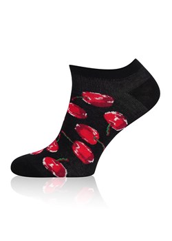 Skarpetki stopki damskie Cherry S178S, Kolor czarno-czerwony, Rozmiar 35-38, Gee One ze sklepu Intymna w kategorii Skarpetki damskie - zdjęcie 184127949
