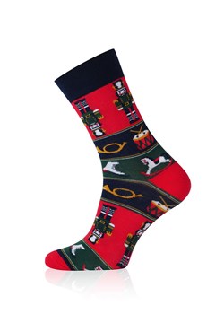 Świąteczne skarpetki męskie S175D Cracker, Kolor czerwono-zielony, Rozmiar 41-43, Italian Fashion ze sklepu Intymna w kategorii Skarpetki męskie - zdjęcie 184128007