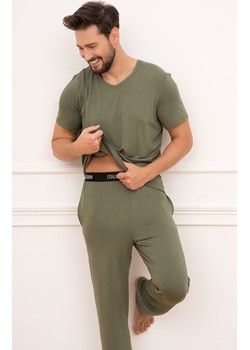 Piżama męska khaki na krótki rękaw i z długimi spodniami Dallas, Kolor khaki, Rozmiar S, Italian Fashion ze sklepu Intymna w kategorii Piżamy męskie - zdjęcie 184128027