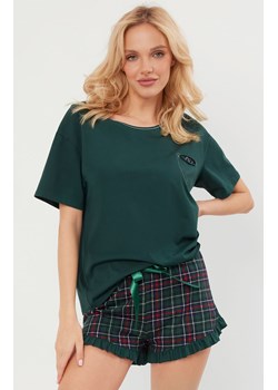 Piżama damska z krótki rękawem i krótkimi spodniami Foggia, Kolor zielony-wzór, Rozmiar S, Italian Fashion ze sklepu Intymna w kategorii Piżamy damskie - zdjęcie 184128319