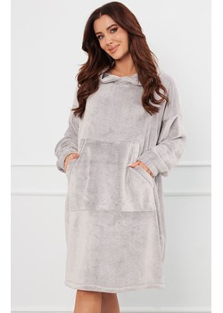 Miękka ciepła kocobluza damska polarowa szara Forio, Kolor szary, Rozmiar one size, Italian Fashion ze sklepu Intymna w kategorii Szlafroki damskie - zdjęcie 184128375