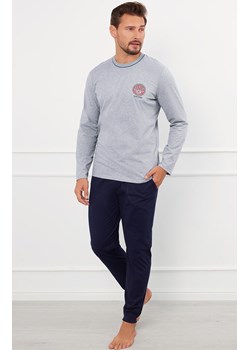 Piżama męska szaro granatowa z długi rękawem Greg, Kolor szaro-granatowy, Rozmiar 2XL, Italian Fashion ze sklepu Intymna w kategorii Piżamy męskie - zdjęcie 184128489