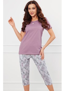 Piżama damska wrzosowa na krótki rękaw i 3/4 spodnie Ibena, Kolor wrzosowy-wzór, Rozmiar S, Italian Fashion - id: 189480 - marki Italian Fashion - 184128547 Piżama damska wrzosowa na krótki rękaw i 3/4 spodnie Ibena, Kolor wrzosowy-wzór, Rozmiar S, Italian Fashion ze sklepu Intymna w kategorii Piżamy damskie - zdjęcie 184128547