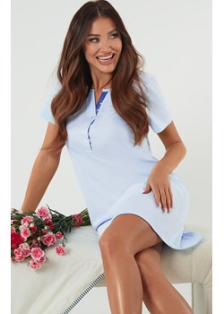 Koszula nocna damska na krótki rękaw niebieska Lady, Kolor niebieski, Rozmiar 2XL, Italian Fashion ze sklepu Intymna w kategorii Koszule nocne - zdjęcie 184128867