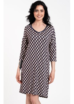Koszula nocna damska z rękawem 3/4 Milda, Kolor ecru-granat, Rozmiar S, Italian Fashion ze sklepu Intymna w kategorii Koszule nocne - zdjęcie 184129065