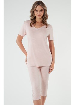 Piżama damska z krótkim rękawem różowa Puntini, Kolor róż pudrowy-wzór, Rozmiar S, Italian Fashion ze sklepu Intymna w kategorii Piżamy damskie - zdjęcie 184129389