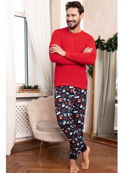 Piżama męska świąteczna czerwona Rojas, Kolor czerwony-wzór, Rozmiar S, Italian Fashion ze sklepu Intymna w kategorii Piżamy męskie - zdjęcie 184129476
