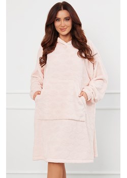 Ciepła kocobluza damska polarowa różowa Runa, Kolor róż pudrowy, Rozmiar one size, Italian Fashion ze sklepu Intymna w kategorii Szlafroki damskie - zdjęcie 184129507
