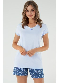 Piżama damska na krótki rękaw niebieska Tulip, Kolor niebiesko-błękitny, Rozmiar S, Italian Fashion ze sklepu Intymna w kategorii Piżamy damskie - zdjęcie 184129928
