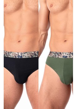 2-pack bambusowe slipy w moro MPP 240, Kolor czarno-zielony-wzór, Rozmiar M, Key ze sklepu Intymna w kategorii Majtki męskie - zdjęcie 184131326