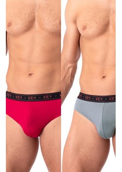 2-pack bambusowe slipy męskie MPP 178, Kolor szaro-czerwony, Rozmiar M, Key ze sklepu Intymna w kategorii Majtki męskie - zdjęcie 184131358