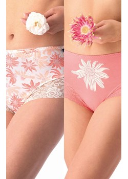 2-pack majtki damskie z wyższym stanem w kwiatowy wzór LPF 531, Kolor różowy-wzór, Rozmiar S, Key ze sklepu Intymna w kategorii Majtki damskie - zdjęcie 184131397