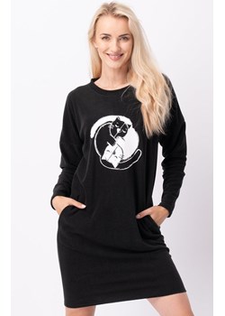 Key polarowa czarna koszula nocna z kotami LHD 922, Kolor czarny, Rozmiar S, Key ze sklepu Intymna w kategorii Koszule nocne - zdjęcie 184131517