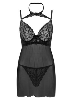 Czarna koszulka i stringi Binella z koronkowymi miseczkami, Kolor czarny, Rozmiar S/M, LivCo Corsetti Fashion ze sklepu Intymna w kategorii Koszule nocne - zdjęcie 184133457