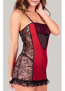 Koronkowa koszulka nocna i stringi Meareas, Kolor czerwono-czarny, Rozmiar XS, LivCo Corsetti Fashion ze sklepu Intymna w kategorii Koszule nocne - zdjęcie 184133678