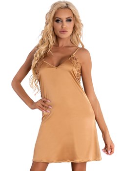 Ziveron Gold LC 90581 koszulka i stringi, Kolor złoty, Rozmiar S/M, LivCo Corsetti Fashion ze sklepu Intymna w kategorii Koszule nocne - zdjęcie 184133878