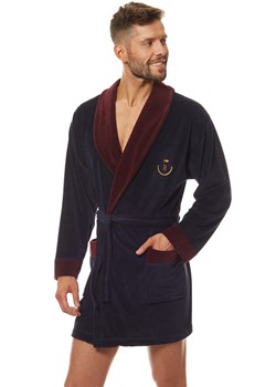 Szlafrok męski krótki granatowy 9101 BJ, Kolor granatowy, Rozmiar 2XL, L&amp;L ze sklepu Intymna w kategorii Szlafroki męskie - zdjęcie 184134085