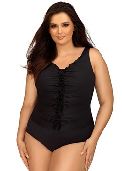 Strój kąpielowy jednoczęściowy z marszczeniem Plus Size L4543/3, Kolor czarny, Rozmiar 42, Lorin ze sklepu Intymna w kategorii Stroje kąpielowe - zdjęcie 184134276