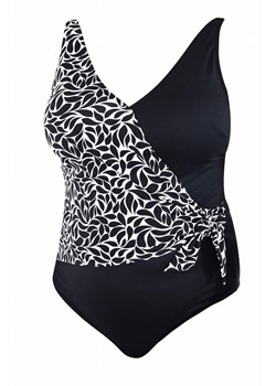Jednoczęściowy strój kąpielowy wiązany po boku Plus Size L4615/5, Kolor czarno-biały, Rozmiar 40C, Lorin ze sklepu Intymna w kategorii Stroje kąpielowe - zdjęcie 184134336