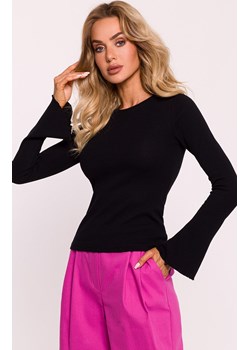 Bluzka damska z długimi poszerzonymi rękawami czarna M806, Kolor czarny, Rozmiar 2XL/3XL, MOE ze sklepu Intymna w kategorii Bluzki damskie - zdjęcie 184138308